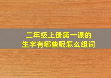 二年级上册第一课的生字有哪些呢怎么组词