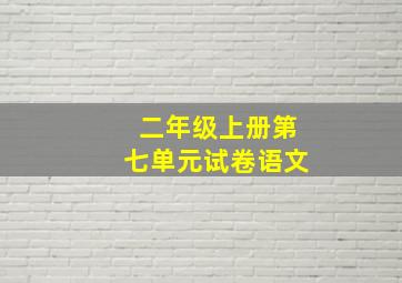 二年级上册第七单元试卷语文