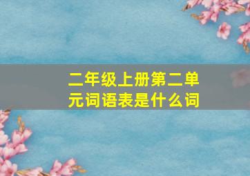 二年级上册第二单元词语表是什么词