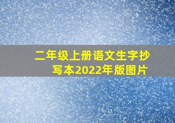 二年级上册语文生字抄写本2022年版图片