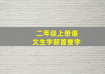 二年级上册语文生字部首查字