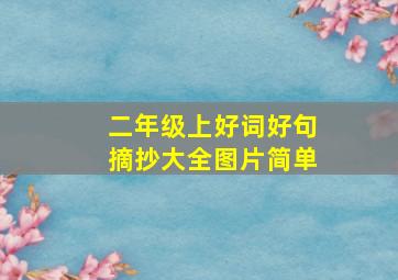 二年级上好词好句摘抄大全图片简单