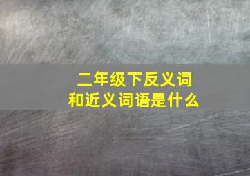 二年级下反义词和近义词语是什么