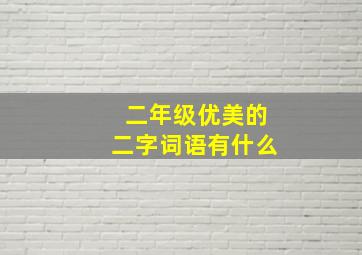 二年级优美的二字词语有什么