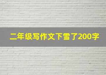 二年级写作文下雪了200字