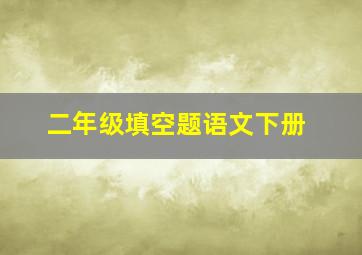 二年级填空题语文下册