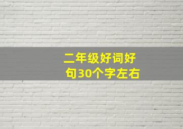 二年级好词好句30个字左右