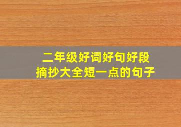 二年级好词好句好段摘抄大全短一点的句子