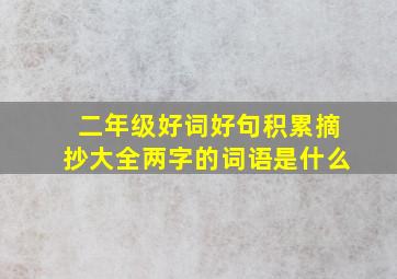 二年级好词好句积累摘抄大全两字的词语是什么