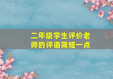 二年级学生评价老师的评语简短一点