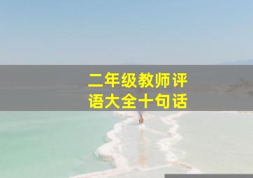 二年级教师评语大全十句话