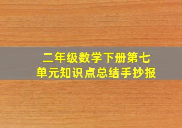 二年级数学下册第七单元知识点总结手抄报