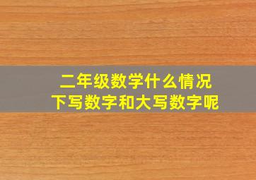 二年级数学什么情况下写数字和大写数字呢