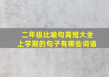 二年级比喻句简短大全上学期的句子有哪些词语