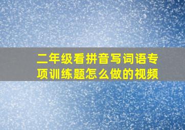 二年级看拼音写词语专项训练题怎么做的视频