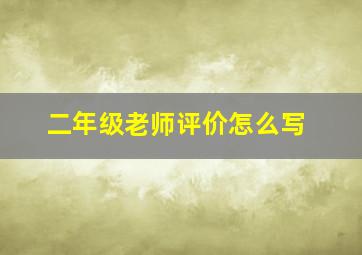 二年级老师评价怎么写