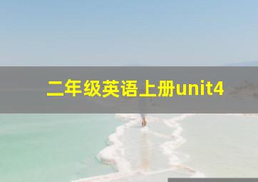 二年级英语上册unit4