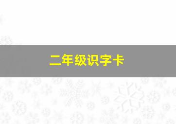 二年级识字卡