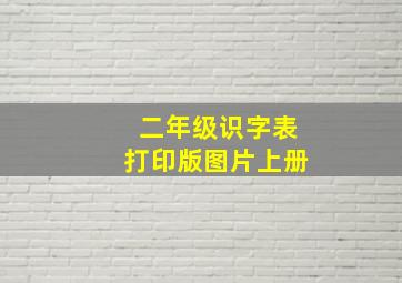 二年级识字表打印版图片上册