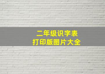 二年级识字表打印版图片大全