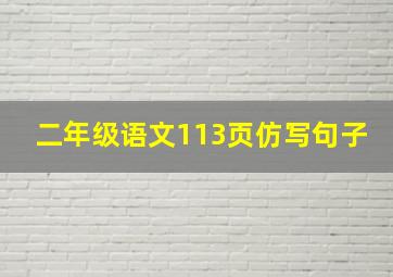 二年级语文113页仿写句子