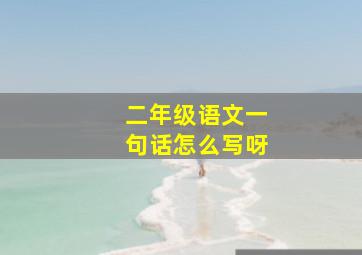 二年级语文一句话怎么写呀