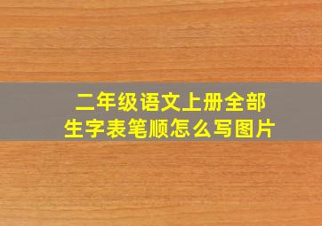 二年级语文上册全部生字表笔顺怎么写图片