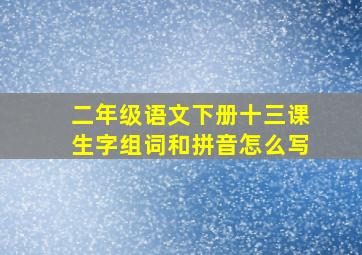 二年级语文下册十三课生字组词和拼音怎么写