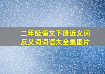 二年级语文下册近义词反义词词语大全集图片