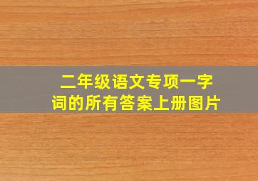 二年级语文专项一字词的所有答案上册图片