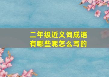 二年级近义词成语有哪些呢怎么写的