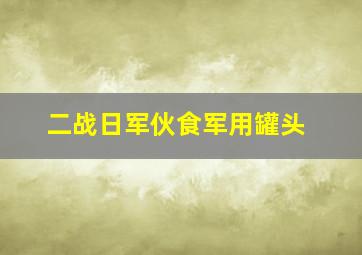 二战日军伙食军用罐头