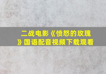 二战电影《愤怒的玫瑰》国语配音视频下载观看