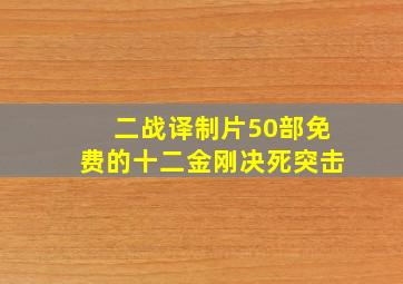 二战译制片50部免费的十二金刚决死突击