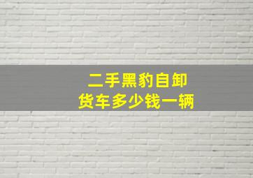 二手黑豹自卸货车多少钱一辆