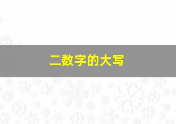 二数字的大写