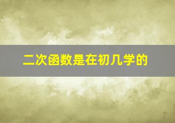 二次函数是在初几学的