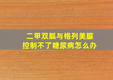 二甲双胍与格列美脲控制不了糖尿病怎么办