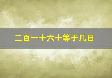 二百一十六十等于几日