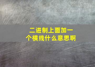 二进制上面加一个横线什么意思啊