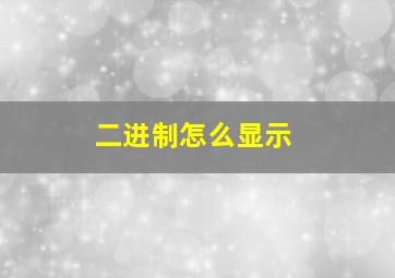 二进制怎么显示