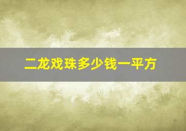 二龙戏珠多少钱一平方