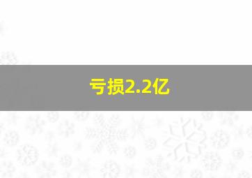 亏损2.2亿