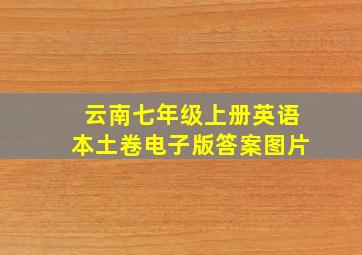 云南七年级上册英语本土卷电子版答案图片