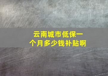 云南城市低保一个月多少钱补贴啊