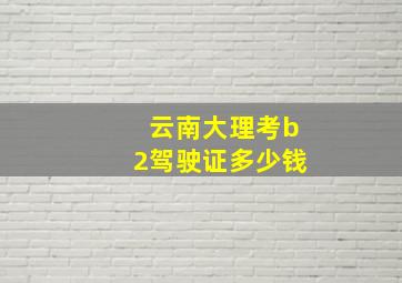 云南大理考b2驾驶证多少钱