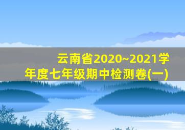 云南省2020~2021学年度七年级期中检测卷(一)