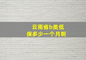 云南省b类低保多少一个月啊