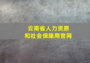 云南省人力资原和社会保障局官网