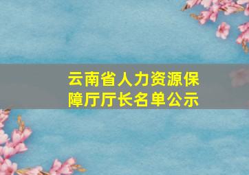 云南省人力资源保障厅厅长名单公示